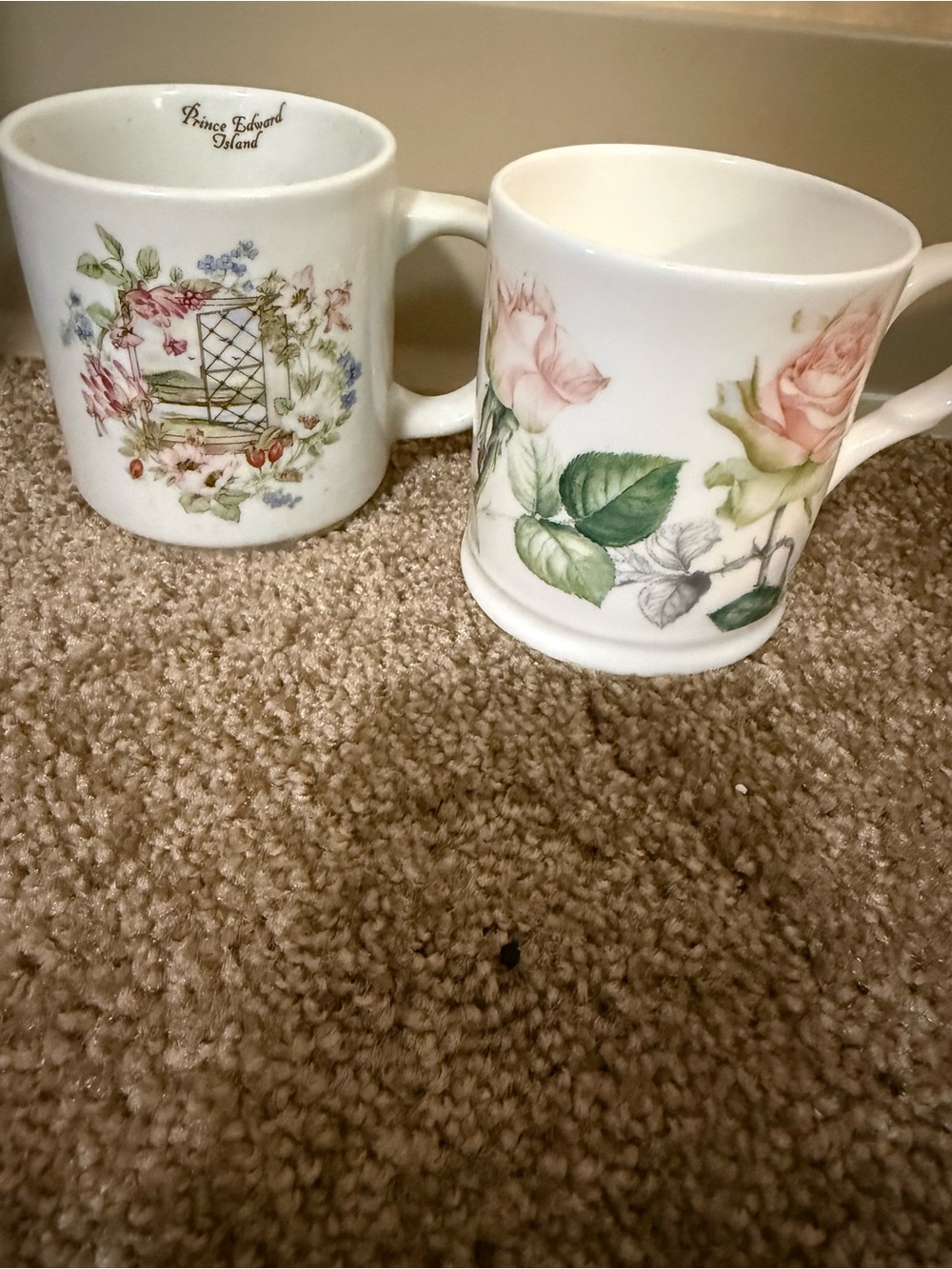 Pink Rose Porcelain Coffee Mug - Floral Home Dining